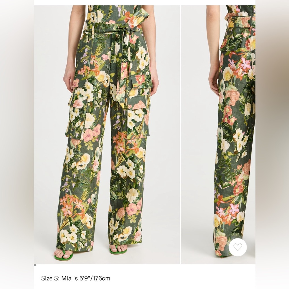 Cara Cara Floral cargo linen pants